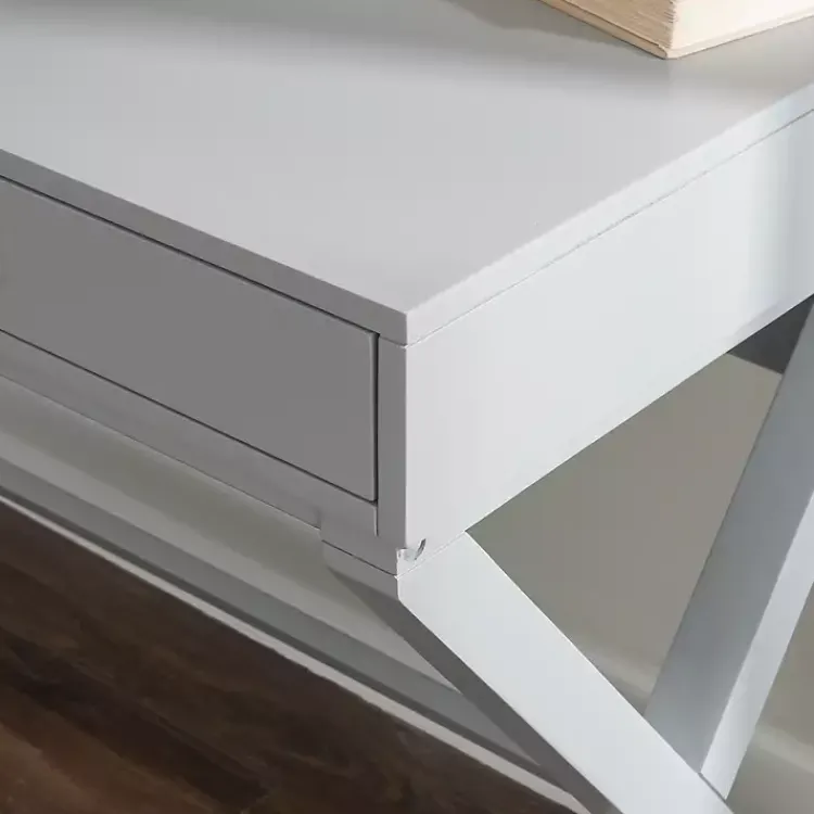 Office Furniture-Kirklands Home 2-Drawer X-Frame Desk Gray