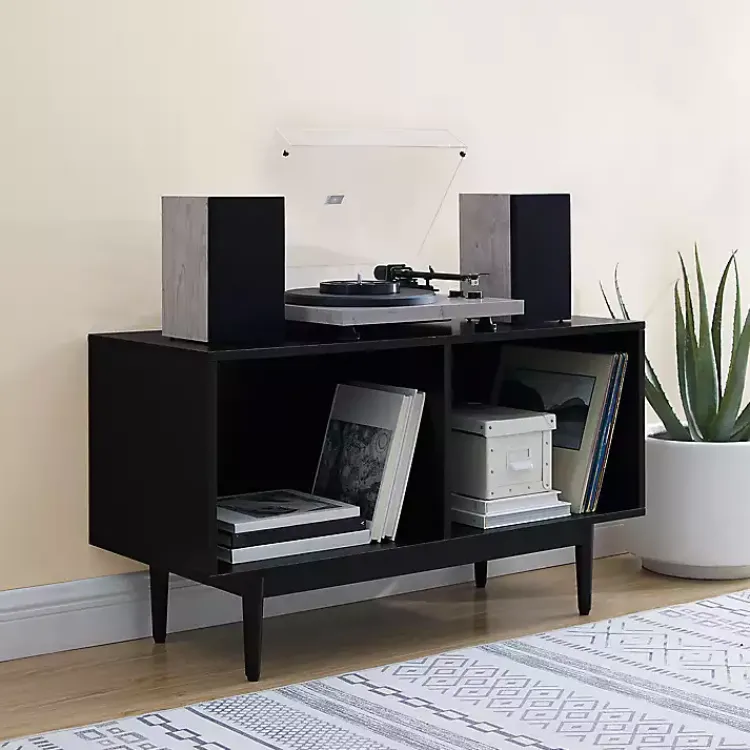 Console Tables-Kirklands Home Black Modern Wood Console Table, 40 in.