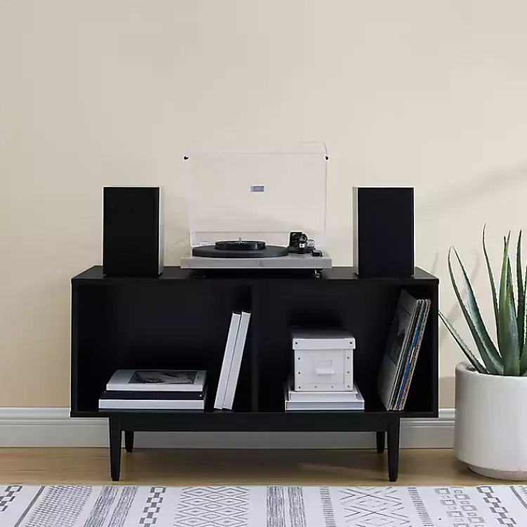 Console Tables-Kirklands Home Black Modern Wood Console Table, 40 in.