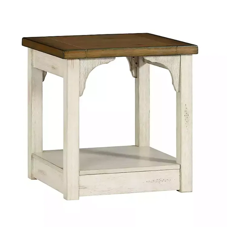 Accent & End Tables-Kirklands Home Mary and Natural Wooden Square Accent Table White