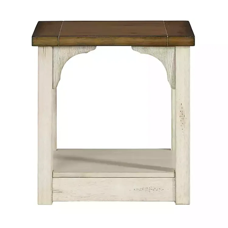 Accent & End Tables-Kirklands Home Mary and Natural Wooden Square Accent Table White