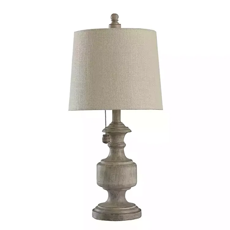 Table Lamps-Kirklands Home Distressed Urn Resin Table Lamp Gray