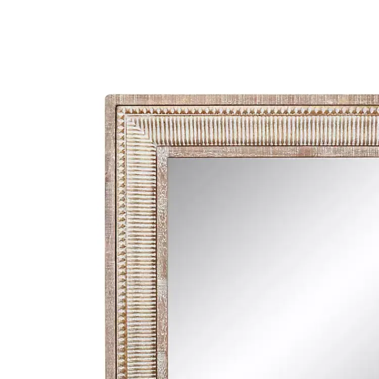 Decorative Mirrors-Kirklands Home Gold and White Washed Carved Frame Mirror