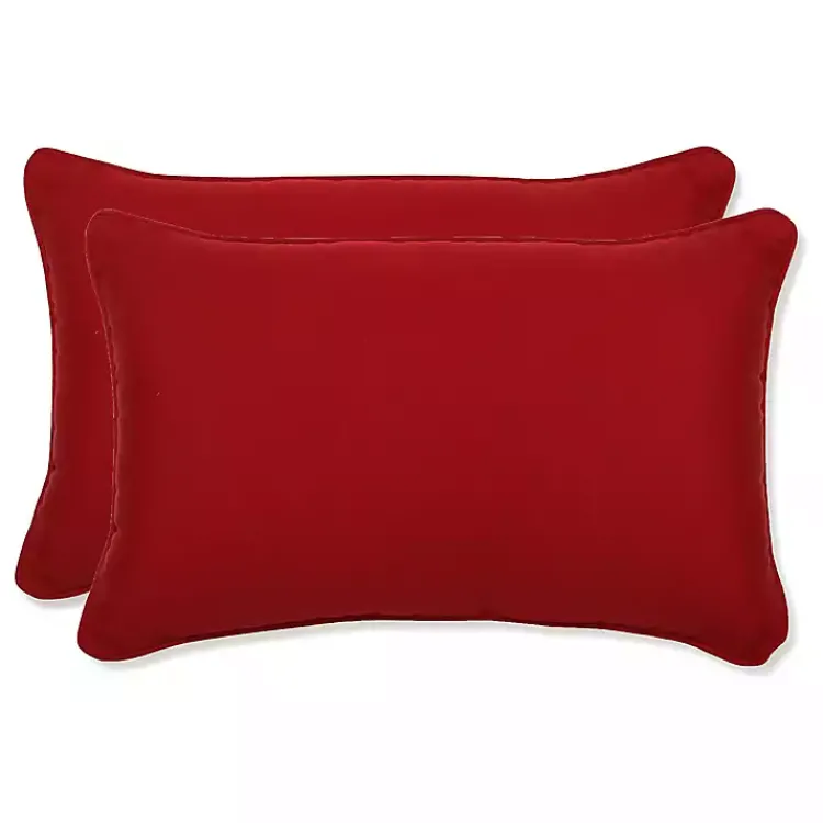 Outdoor Cushions & Pillows-Kirklands Home Welt Outdoor Lumbar Pillows, Set of 2 Red