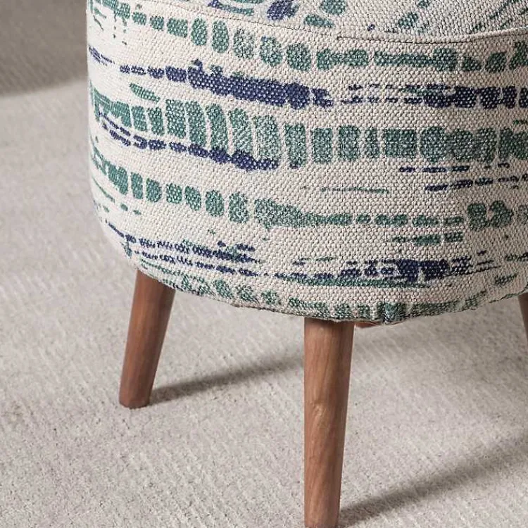 Benches & Ottomans-Kirklands Home Abstract Lines Wood Ottoman Stool