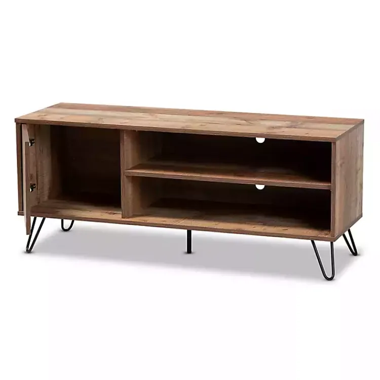 Tv Stands & Media Consoles-Kirklands Home Rustic Oak Wood TV Stand Brown