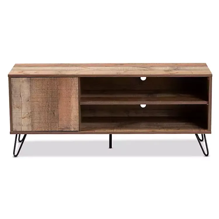 Tv Stands & Media Consoles-Kirklands Home Rustic Oak Wood TV Stand Brown