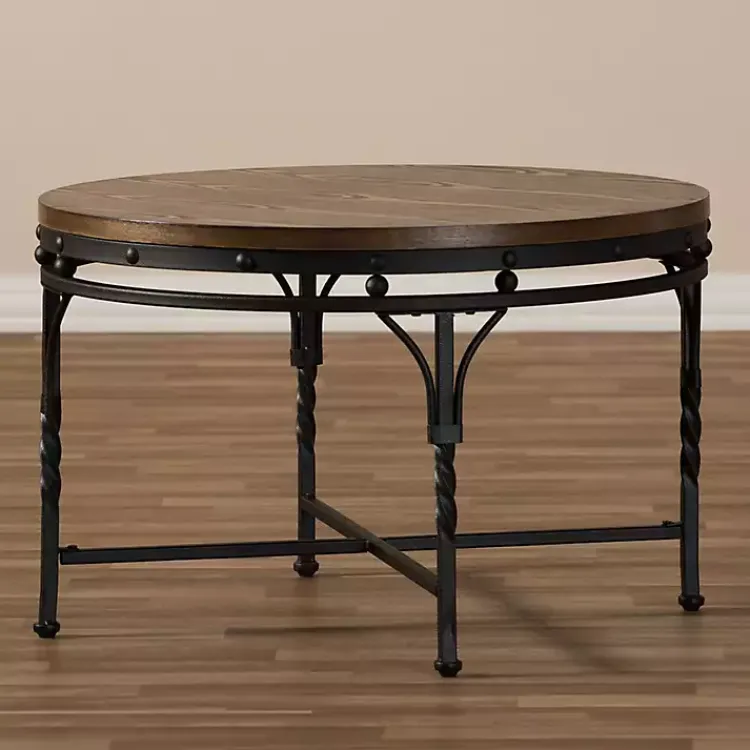 Coffee Tables-Kirklands Home Antique Bronze Round Coffee Table