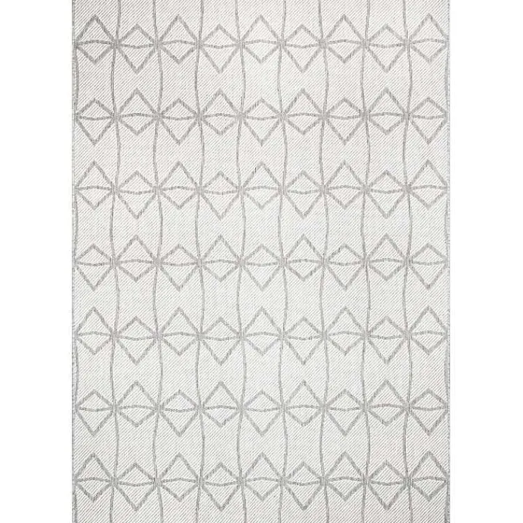 Outdoor Rugs-Kirklands Home Sanford Light Gray Geometric Outdoor Rug, 8x10