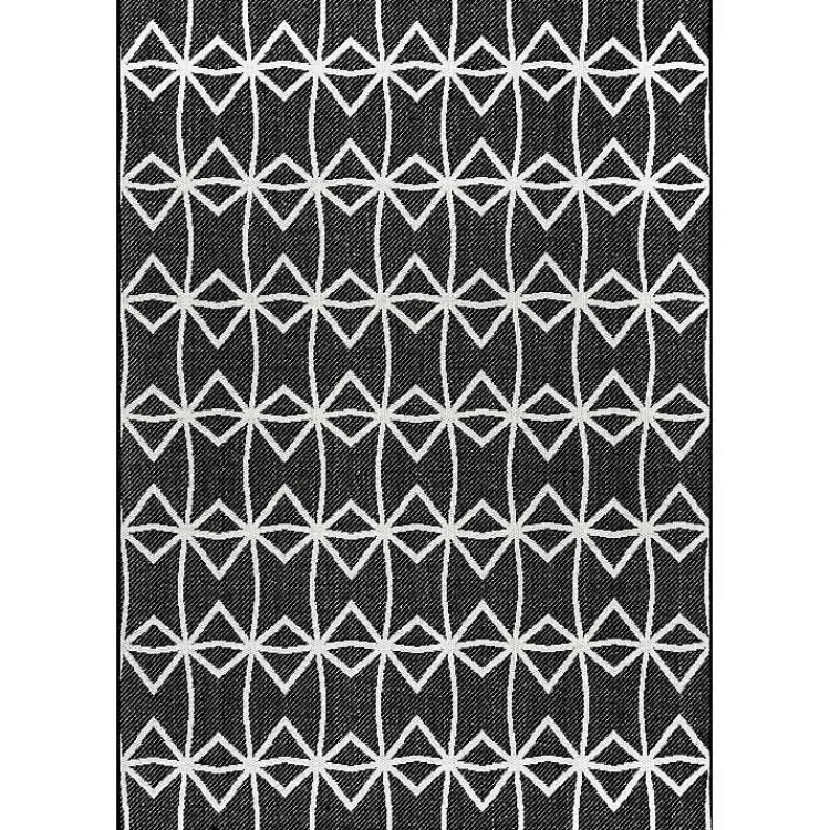 Outdoor Rugs-Kirklands Home Sanford Gray Geometric Shapes Outdoor Rug, 5x8