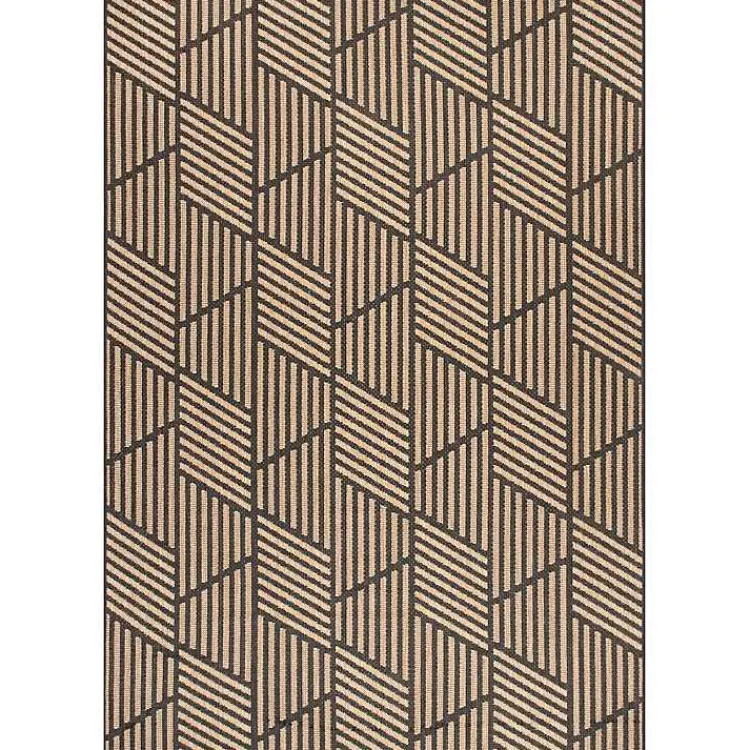 Outdoor Rugs-Kirklands Home Lori Dark Gray Modern Geometric Outdoor Rug, 8x10