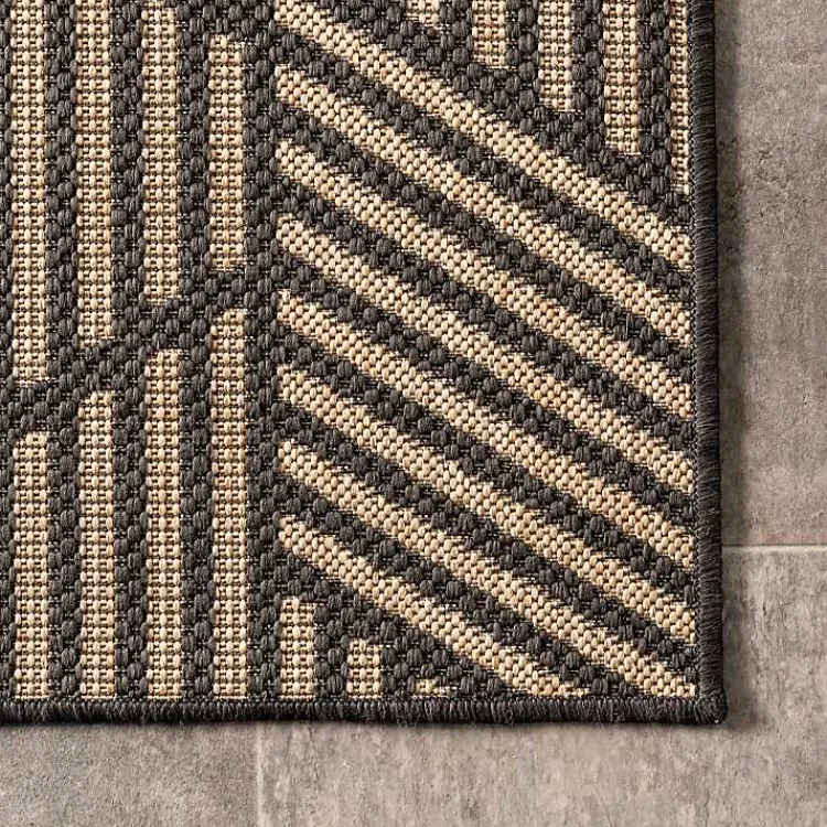 Outdoor Rugs-Kirklands Home Lori Dark Gray Modern Geometric Outdoor Rug, 8x10