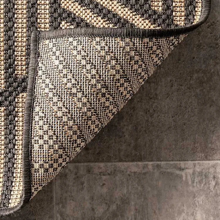 Outdoor Rugs-Kirklands Home Lori Dark Gray Modern Geometric Outdoor Rug, 8x10