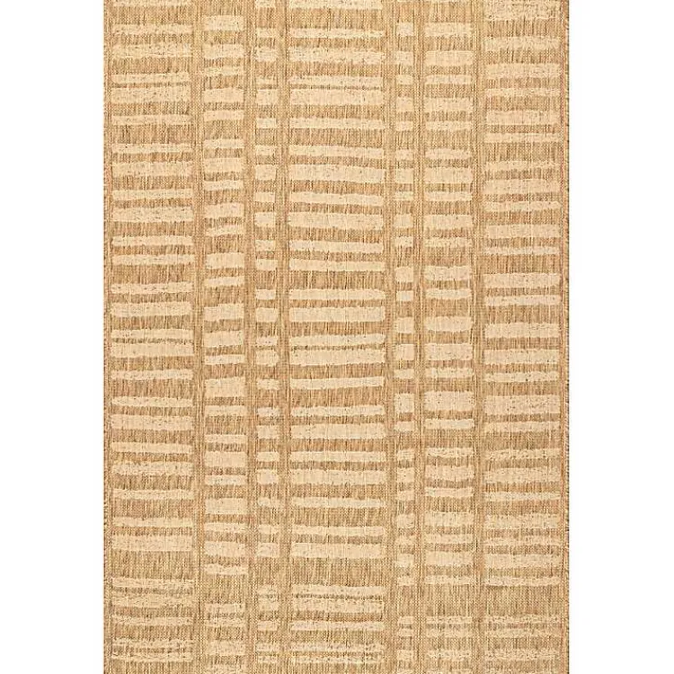 Area Rugs-Kirklands Home Marti Banded Lines Outdoor Rug, 5x8 Tan