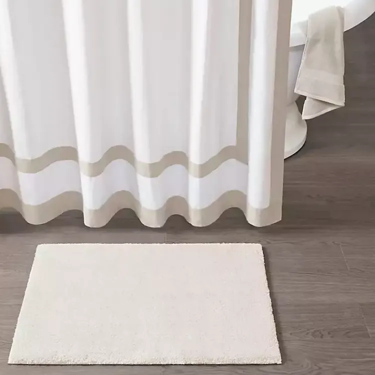 Bathroom Rugs-Kirklands Home Cream High Pile Marshmallow Bath Mat, 30 in. Ivory