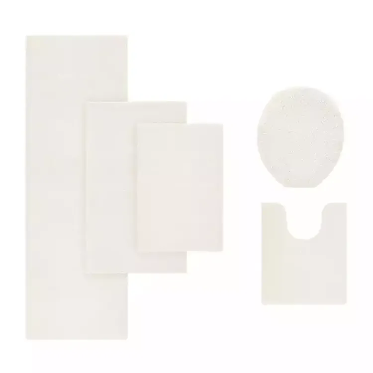 Bathroom Rugs-Kirklands Home Cream High Pile Marshmallow Bath Mat, 30 in. Ivory