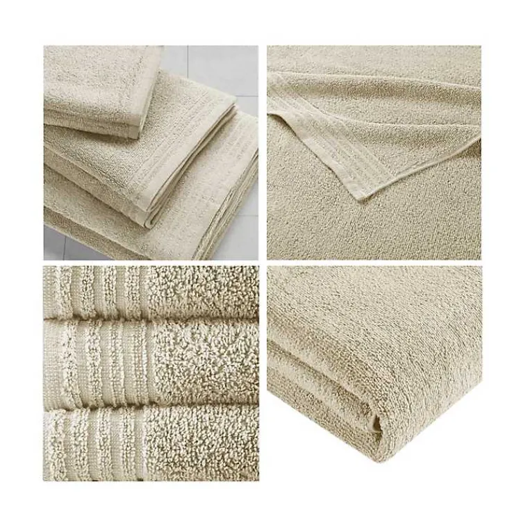 Bath Towels-Kirklands Home Taupe 12-pc. Cotton Quick Dry Bath Towel Set Tan