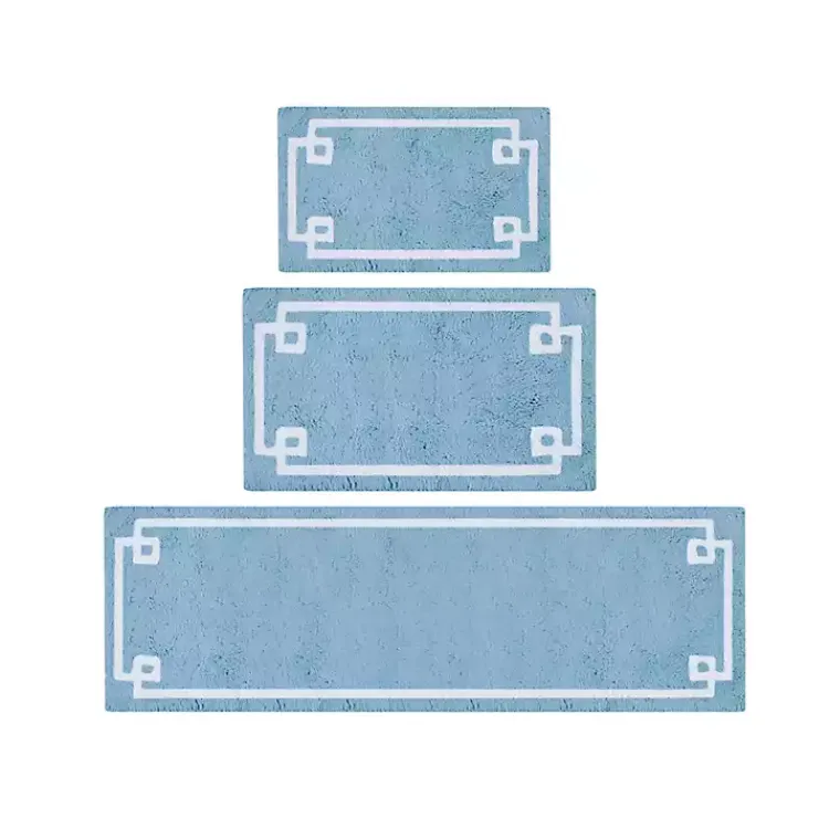 Bathroom Rugs-Kirklands Home Simple Trim Cotton Tufted Bath Mat, 40 in. Blue