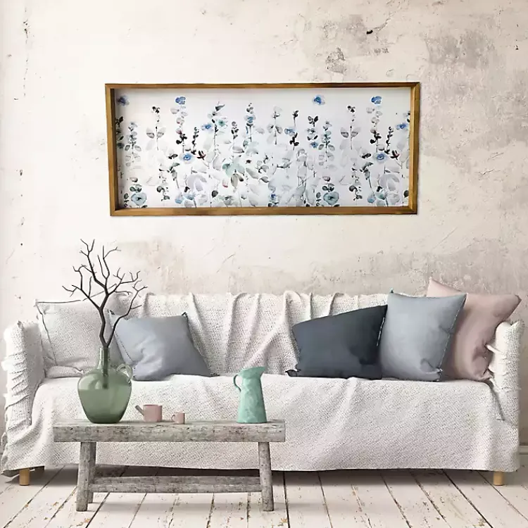 Framed Art-Kirklands Home Soft Blue Garden Framed Canvas Art Print