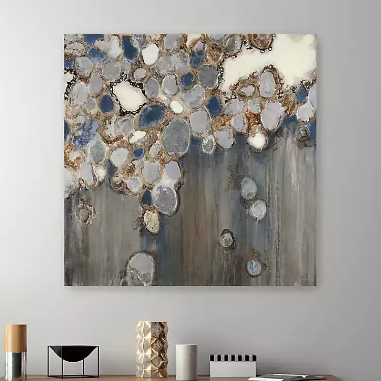 Canvas Art-Kirklands Home Indigo Oyster Shells Abstract Canvas Art Print