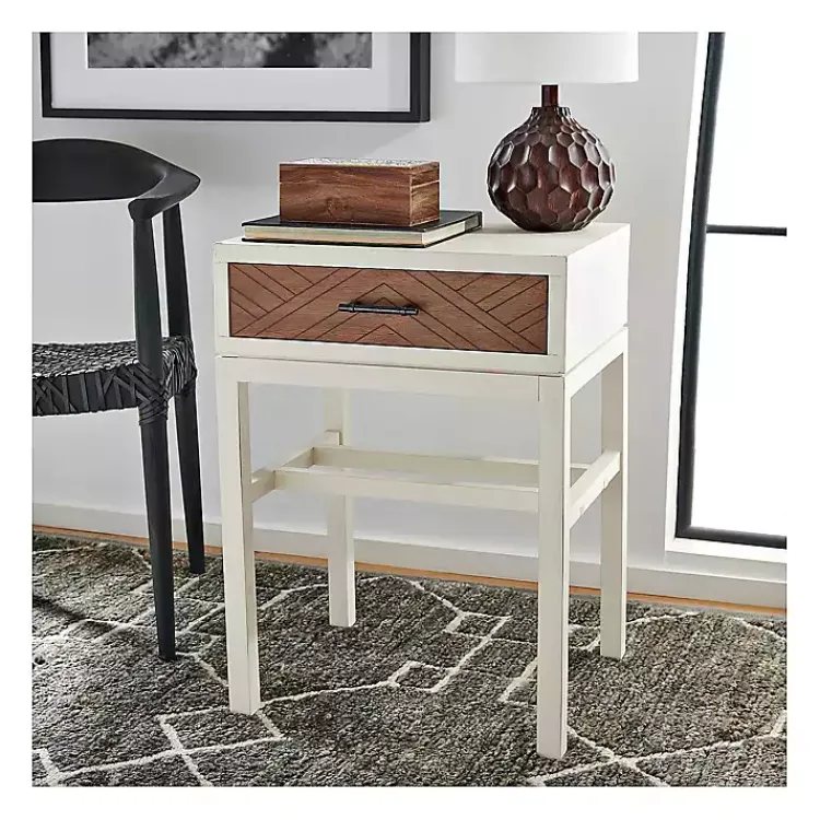 Accent & End Tables-Kirklands Home Milo Honey Herringbone Accent Table