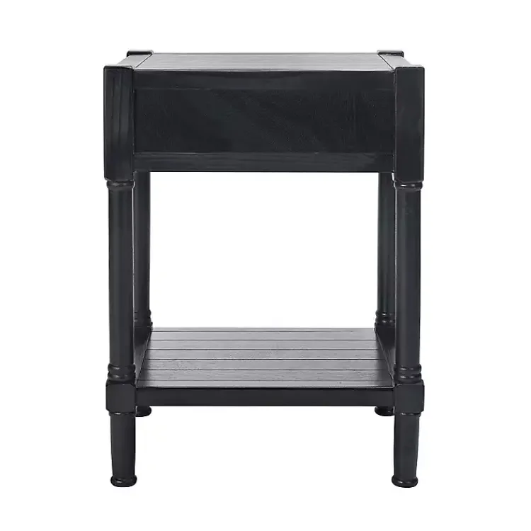 Accent & End Tables-Kirklands Home Geometrical Industrial Pull Accent Table Black