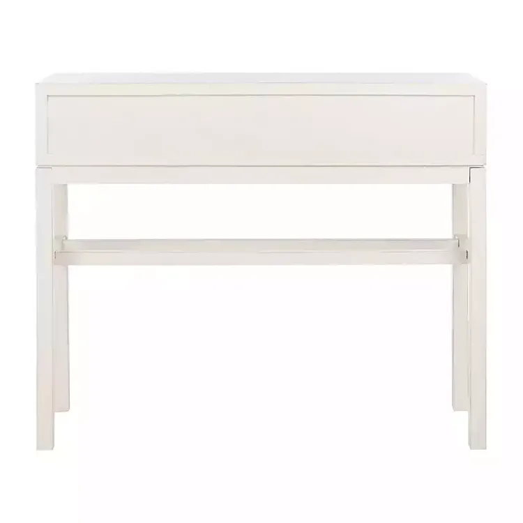 Console Tables-Kirklands Home White and Brown Herringbone Console Table