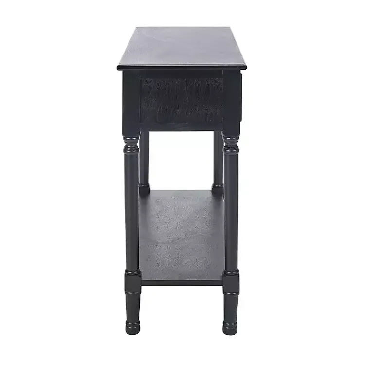 Console Tables-Kirklands Home Irma Textured Drawers Console Table Black