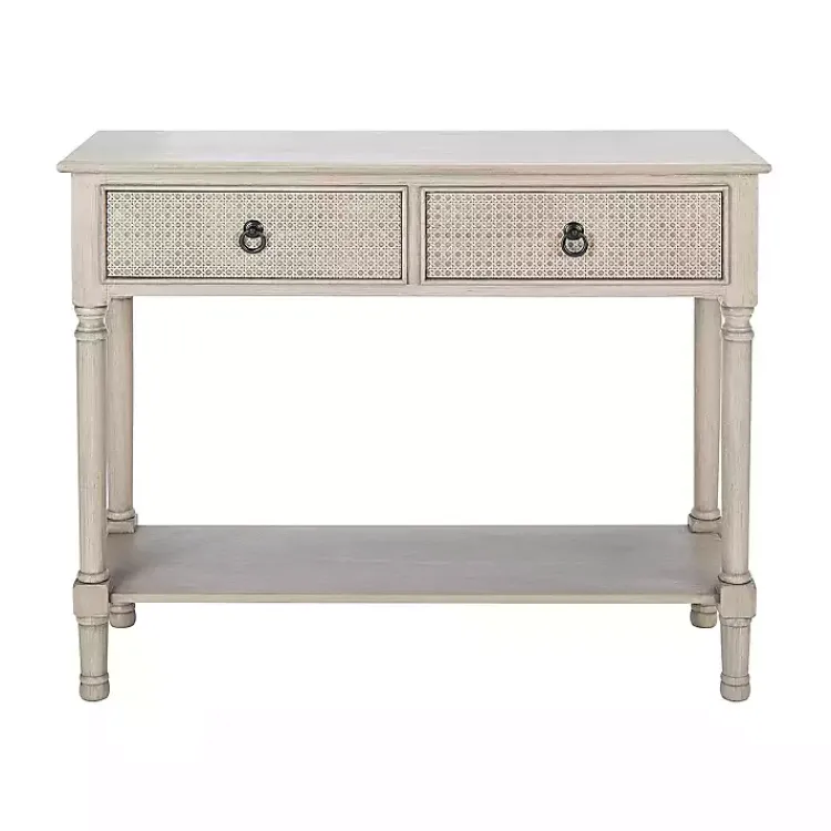 Console Tables-Kirklands Home Natural Textured 2-Drawer Console Table Tan