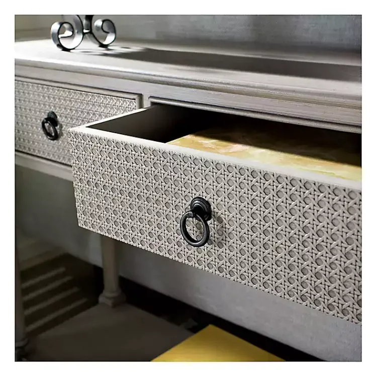 Console Tables-Kirklands Home Natural Textured 2-Drawer Console Table Tan