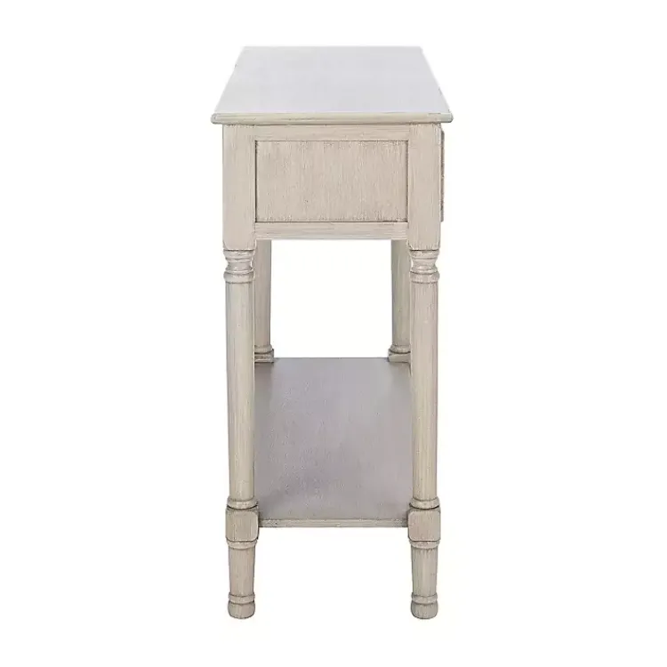 Console Tables-Kirklands Home Natural Textured 2-Drawer Console Table Tan