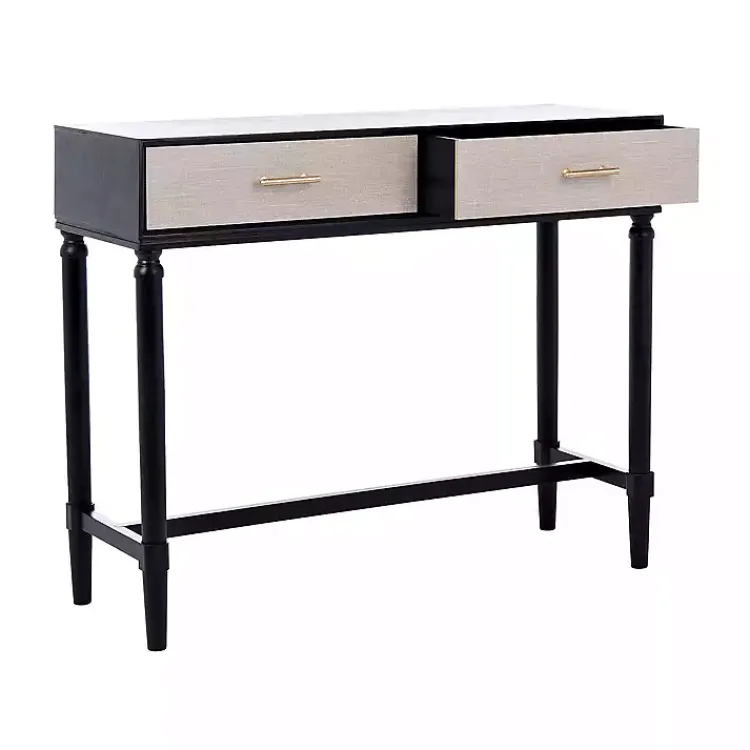 Console Tables-Kirklands Home Serena 2-Drawer Console Table Black