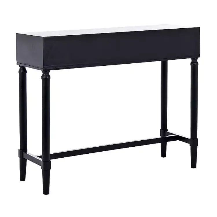 Console Tables-Kirklands Home Serena 2-Drawer Console Table Black