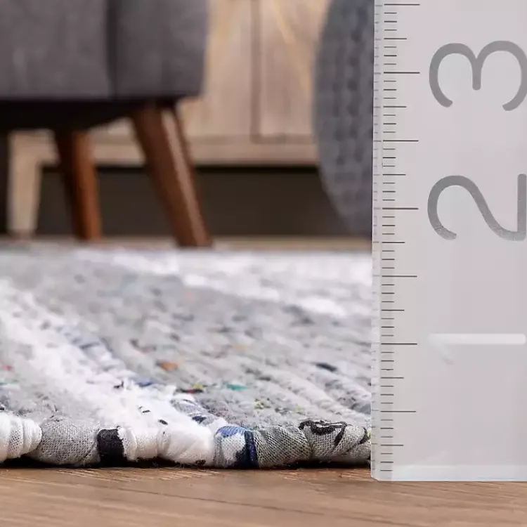 Area Rugs-Kirklands Home Gray Mottled Stripe Tassel Area Rug, 8x10