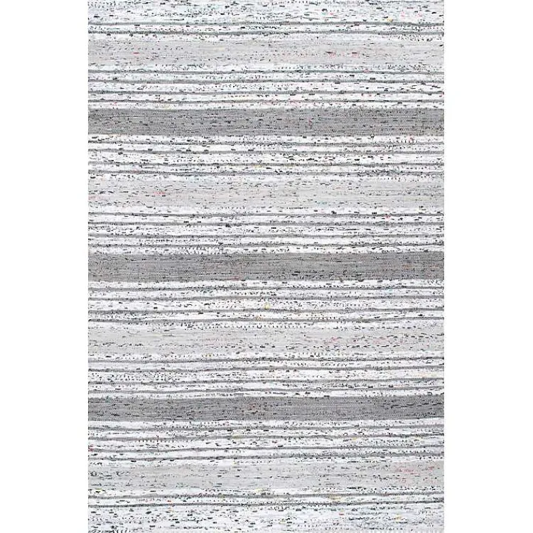 Area Rugs-Kirklands Home Gray Mottled Stripe Tassel Area Rug, 9x12
