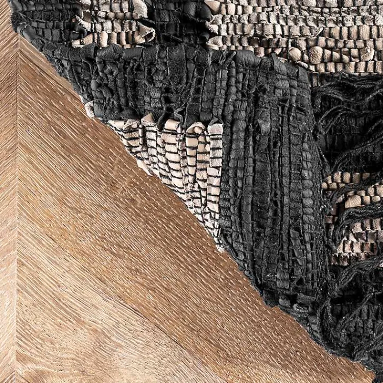 Area Rugs-Kirklands Home Natural Leather Flatweave ZigZag Area Rug, 8x10