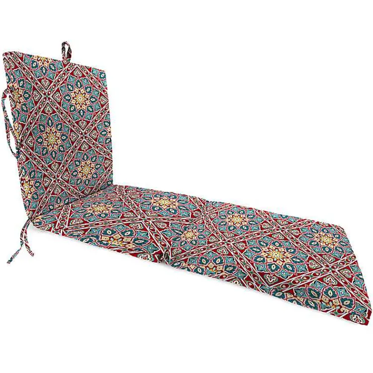 Outdoor Cushions & Pillows-Kirklands Home Solano Flowers Outdoor Chaise Cushion