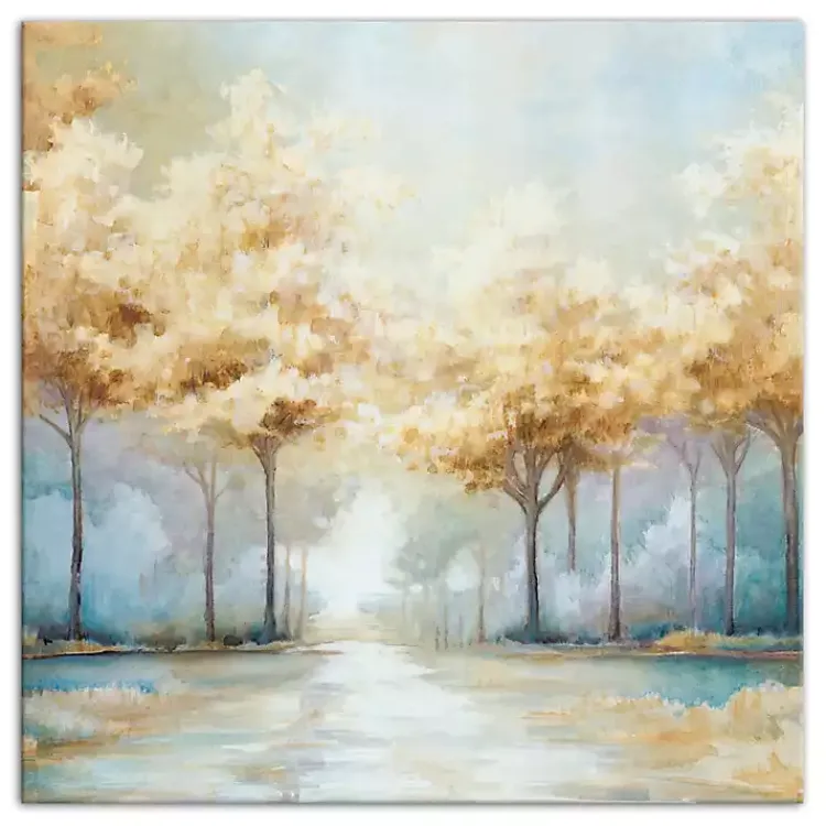 Canvas Art-Kirklands Home Blue Golden Landscape Canvas Art Print, 40x40 in.