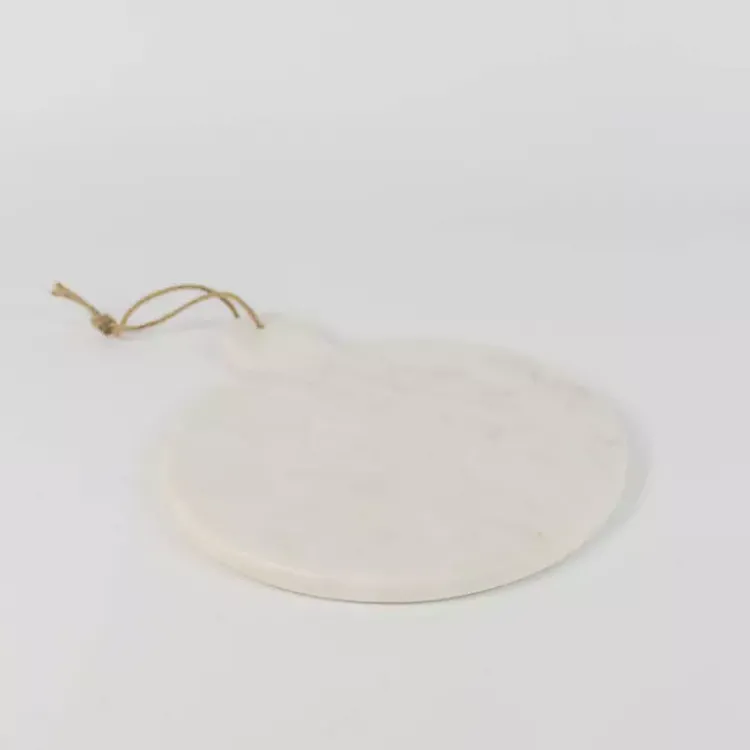 Serving & Entertaining-Kirklands Home Marble Round Cutting Board with Jute Hanger White