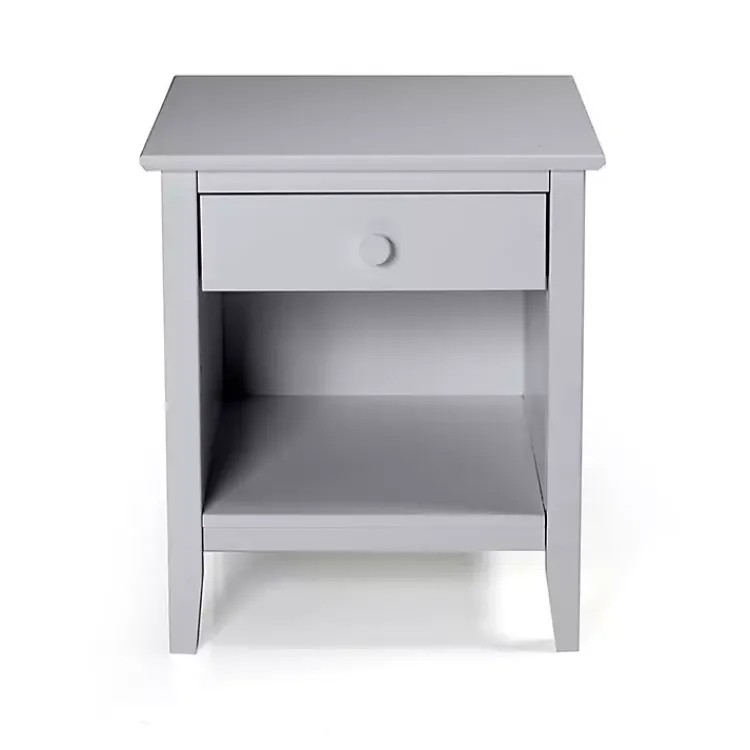 Nightstands-Kirklands Home Dove Brazilian Pine Wood Nightstand Gray