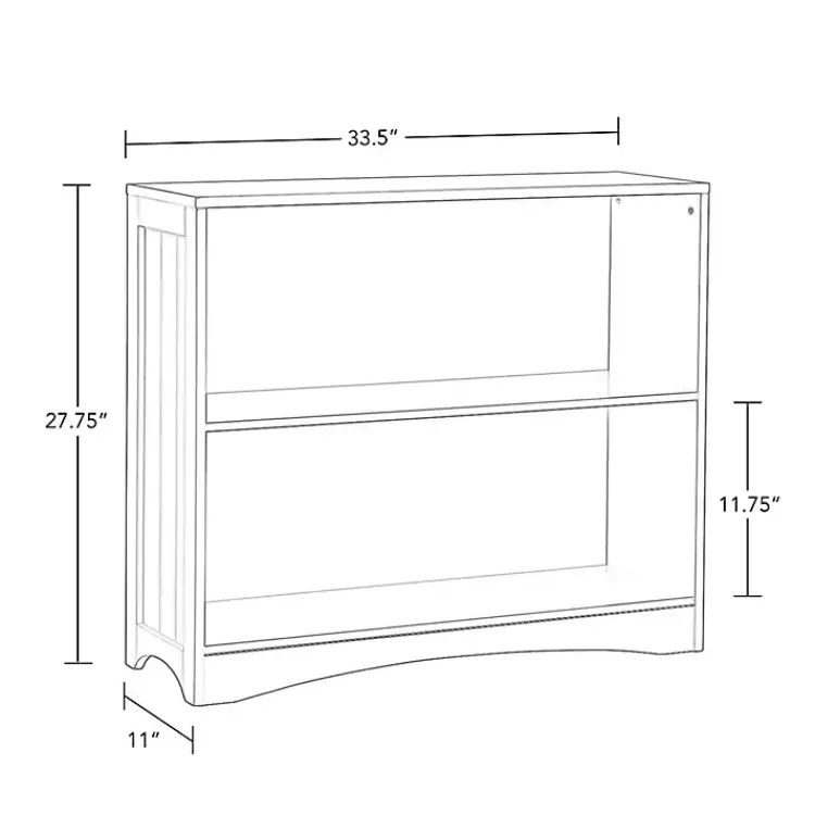 Bookshelves-Kirklands Home Gray Double Shelf Wooden Bookcase