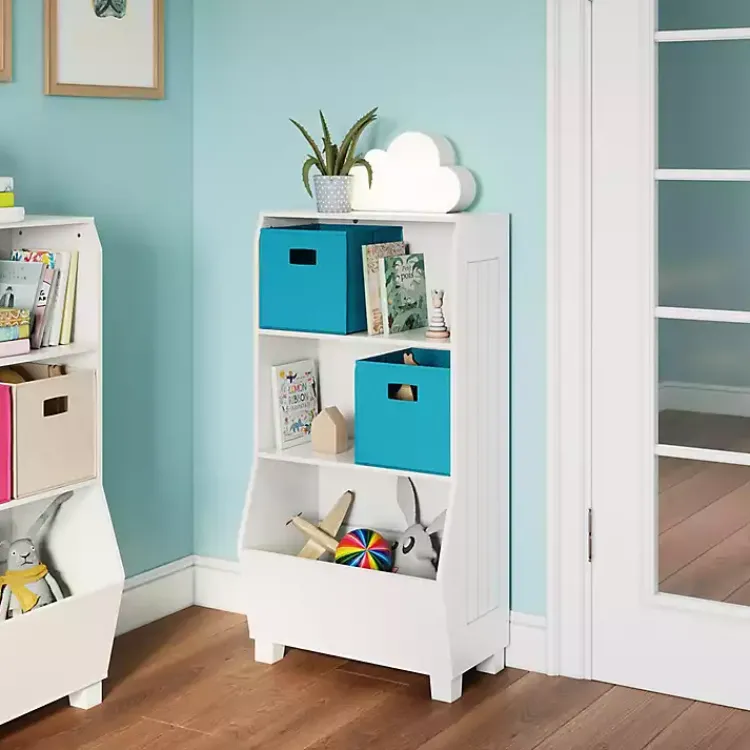 Bookshelves-Kirklands Home White Toy Organizer Cubby Bookshelf
