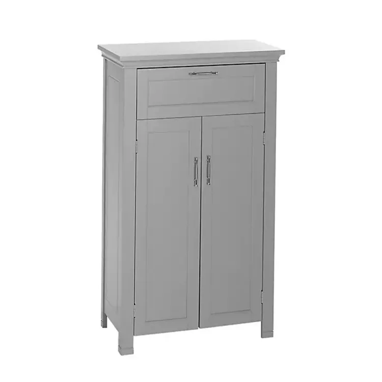 Cabinets & Sideboards-Kirklands Home Two-Door Top Shelf Cabinet Gray