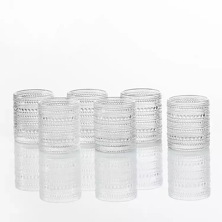 Glassware & Drinkware-Kirklands Home Fortessa Bead Short Glasses, Set of 6 Clear