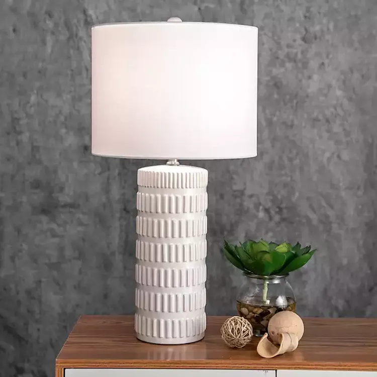 Table Lamps-Kirklands Home Textured Ceramic Table Lamp White