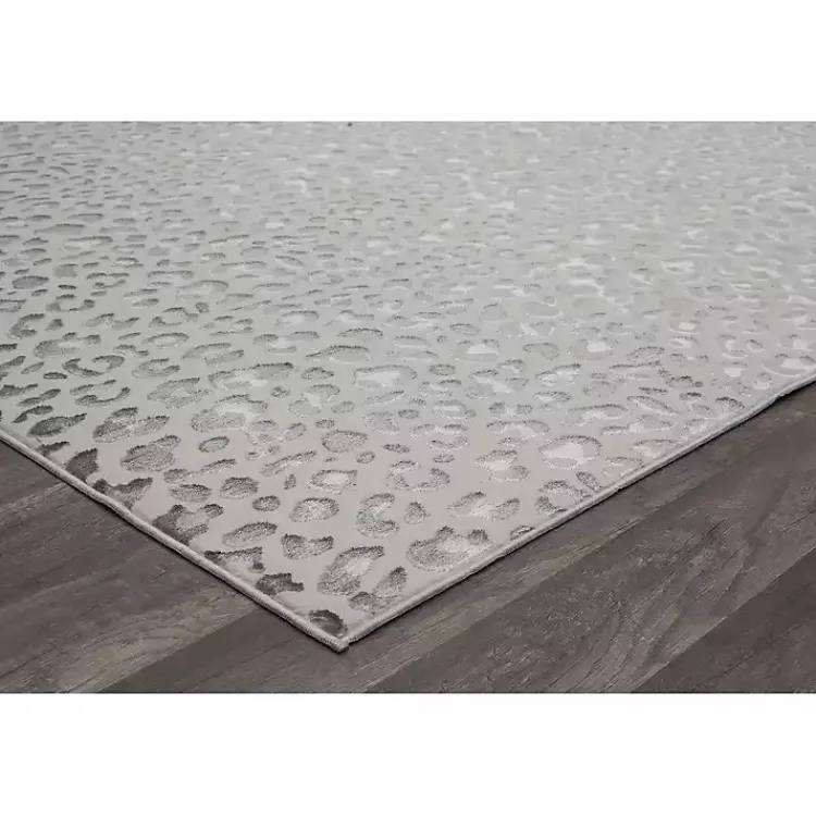 Area Rugs-Kirklands Home Light Leopard Textured Area Rug, 8x10 Gray