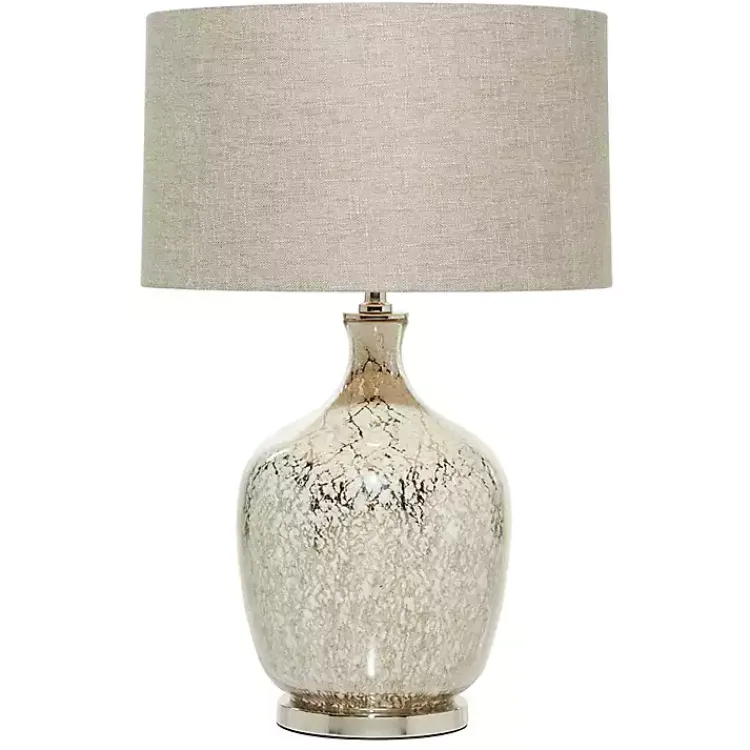 Table Lamps-Kirklands Home Beige Marbled Mercury Glass Table Lamp Brown