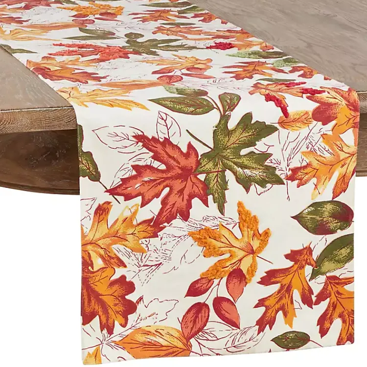 Table Linens-Kirklands Home Autumn Foliage Outline Harvest Table Runner