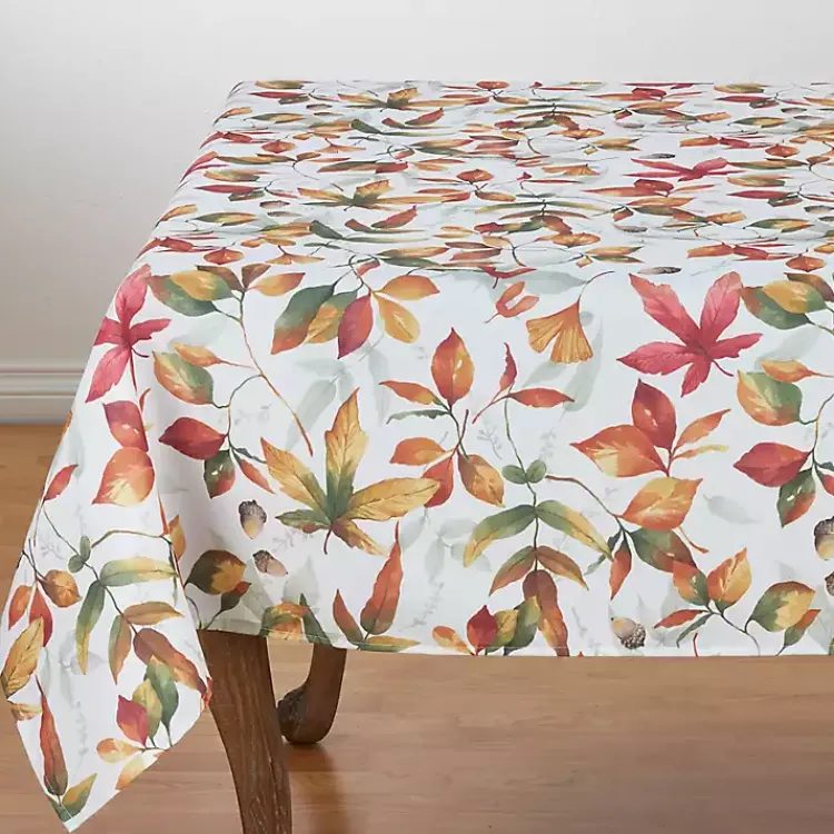 Table Linens-Kirklands Home Falling Leaves Acorn Harvest Square Table Cloth