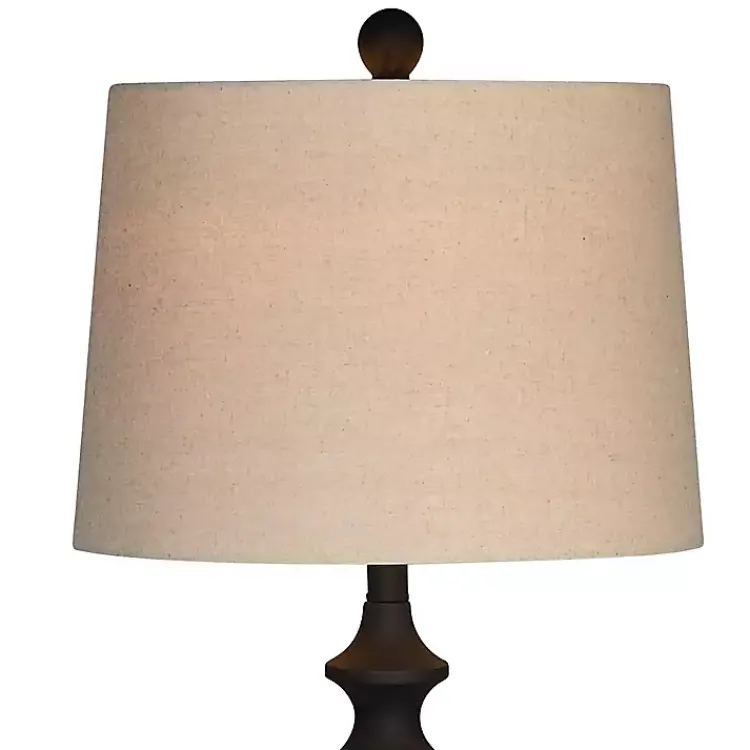 Floor Lamps-Kirklands Home Thelma Matte Black Stem Floor Lamp Tan